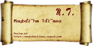 Mayböhm Tímea névjegykártya